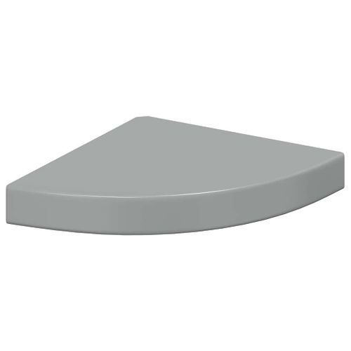 étagères D'angle Flottantes 2pcs Gris Brillant 25x25x3,8cm Mdf