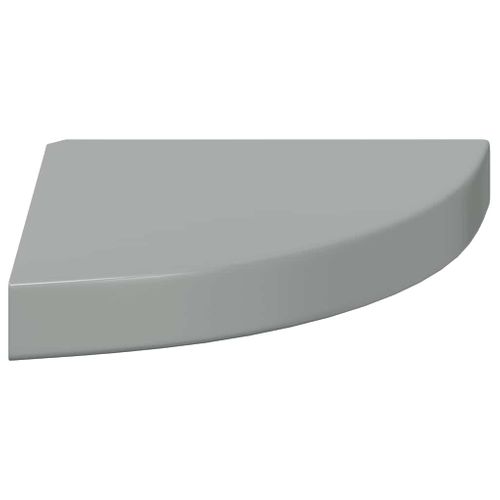 étagères D'angle Flottantes 2pcs Gris Brillant 25x25x3,8cm Mdf