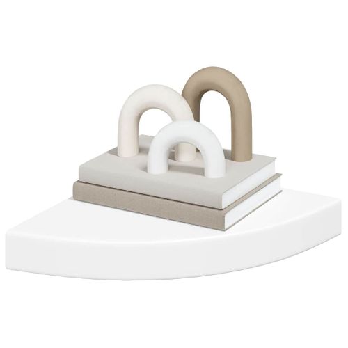 étagères D'angle Flottantes 2 Pièces Blanc 25x25x3,8 Cm Mdf