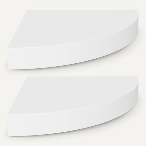 étagères D'angle Flottantes 2 Pièces Blanc 25x25x3,8 Cm Mdf