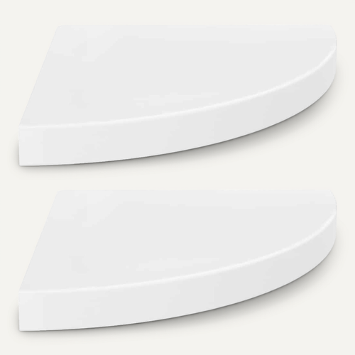 étagères D'angle Flottantes 2pcs Blanc Brillant 35x35x3,8cm Mdf