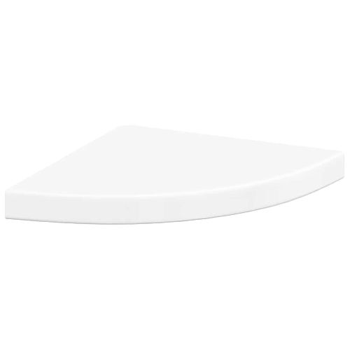étagères D'angle Flottantes 2pcs Blanc Brillant 35x35x3,8cm Mdf