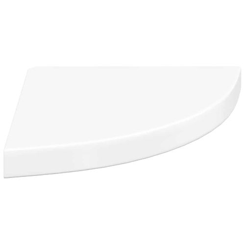 étagères D'angle Flottantes 2pcs Blanc Brillant 35x35x3,8cm Mdf