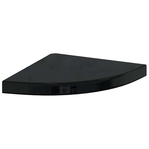 étagères D'angle Flottantes 4 Pièces Noir Brillant 35x35x3,8cm Mdf