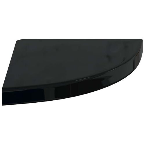étagères D'angle Flottantes 4 Pièces Noir Brillant 35x35x3,8cm Mdf