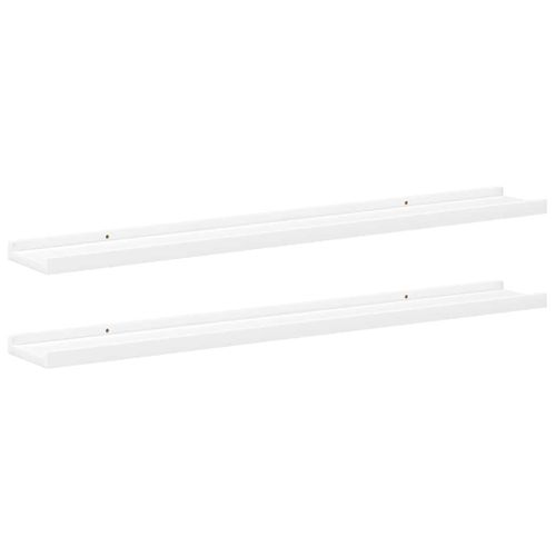 étagères À Rebord Pour Cadre Photo 2 Pièces Blanc 80x9x3 Cm Mdf