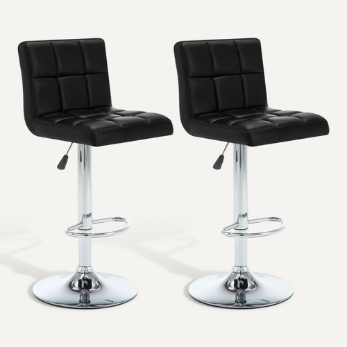 Tabourets De Bar Lot De 2 Noir Simili
