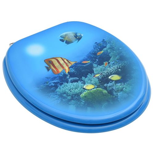 Sièges De Toilette Avec Couvercle 2 Pièces Mdf Fond Marin