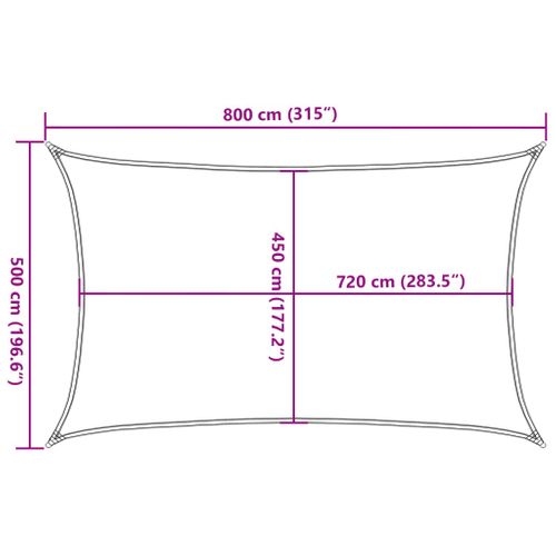 Voile D'ombrage 5x8 M Pehd 160 G/m² Beige Résistant Aux Uv Respirant Extérieur