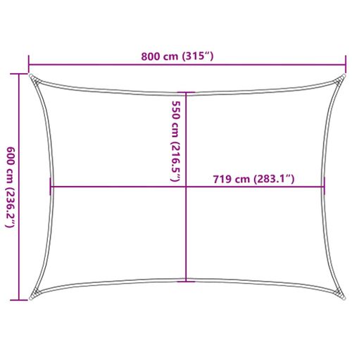 Voile D'ombrage 160 G/m² Beige 6x8 M Pehd