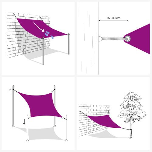 Voile D'ombrage 160 G/m² Crème 7x7 M Pehd