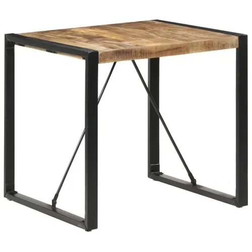 Table De Salle À Manger 80x80x75 Cm Bois De Manguier Brut