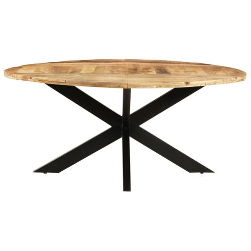 Table De Salle À Manger Ronde 175x75 Cm Bois De Manguier Brut