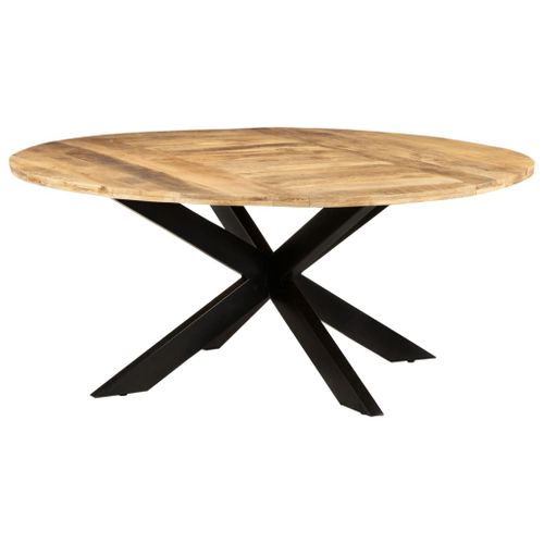 Table De Salle À Manger Ronde 175x75 Cm Bois De Manguier Brut