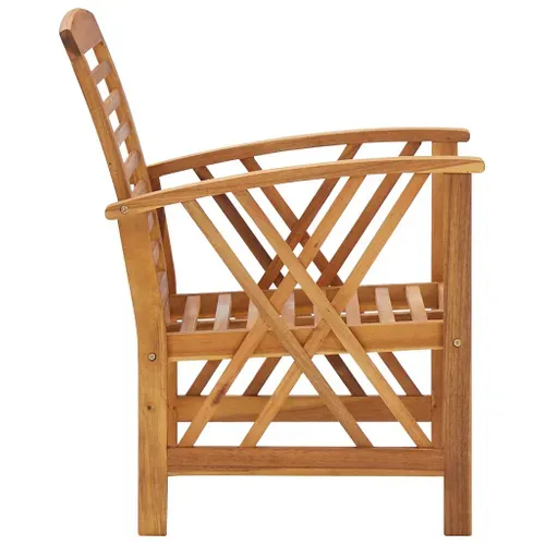 Vidaxl Chaises De Jardin Lot De 2 Bois D'acacia Massif Sièges Meubles Patio Terrasse Extérieur