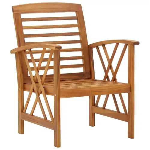 Vidaxl Chaises De Jardin Lot De 2 Bois D'acacia Massif Sièges Meubles Patio Terrasse Extérieur
