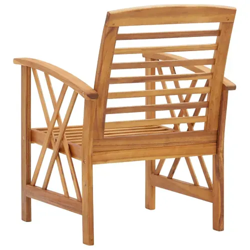 Vidaxl Chaises De Jardin Lot De 2 Bois D'acacia Massif Sièges Meubles Patio Terrasse Extérieur