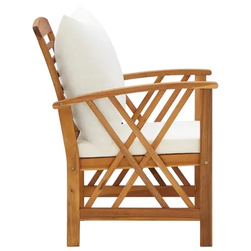 Vidaxl Chaises De Jardin Lot De 2 Avec Coussins Bois D'acacia Massif Sièges Patio Terrasse Extérieur
