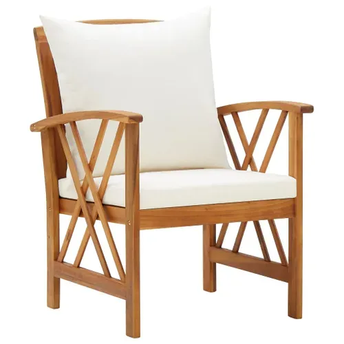 Vidaxl Chaises De Jardin Lot De 2 Avec Coussins Bois D'acacia Massif Sièges Patio Terrasse Extérieur