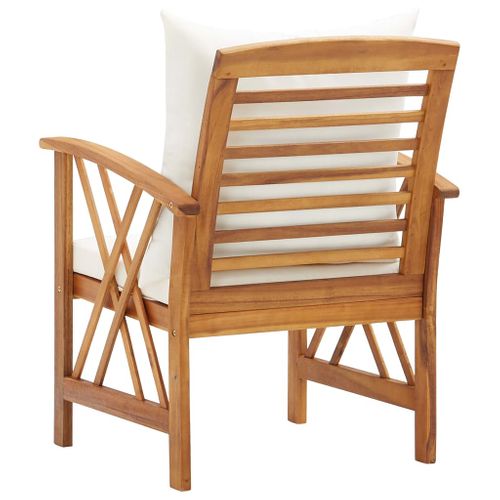 Vidaxl Chaises De Jardin Lot De 2 Avec Coussins Bois D'acacia Massif Sièges Patio Terrasse Extérieur
