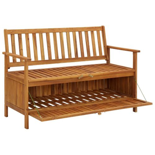 Banc De Rangement Jardin 120 Cm Bois Massif Acacia