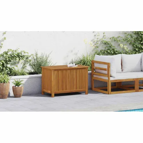 Boîte De Rangement De Jardin 90x50x58 Cm Bois D'acacia Massif Coffre De Stockage Extérieur
