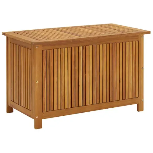 Boîte De Rangement De Jardin 90x50x58 Cm Bois D'acacia Massif Coffre De Stockage Extérieur