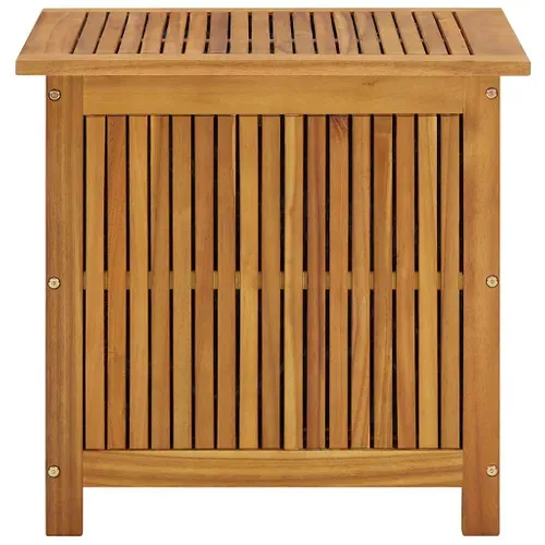 Boîte De Rangement De Jardin 60x50x58 Cm Bois D'acacia Solide Coffre De Stockage Extérieur