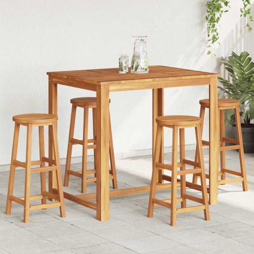 Tabourets De Bar Lot De 4 Bois D'acacia Solide