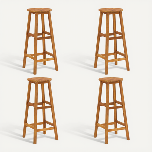 Tabourets De Bar Lot De 4 Bois D'acacia Solide