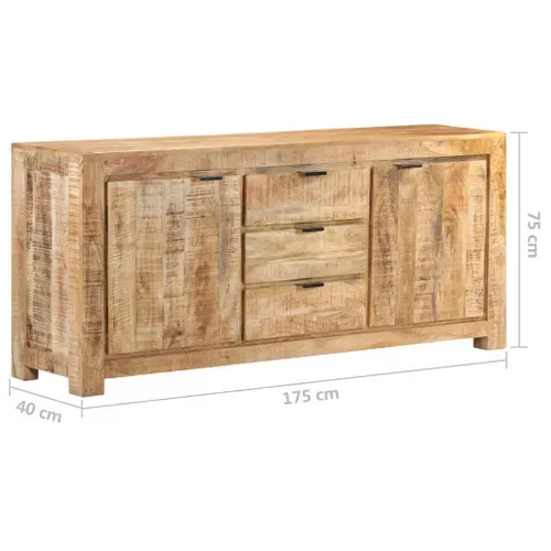 Buffet 175x40x75 Cm Bois De Manguier Brut