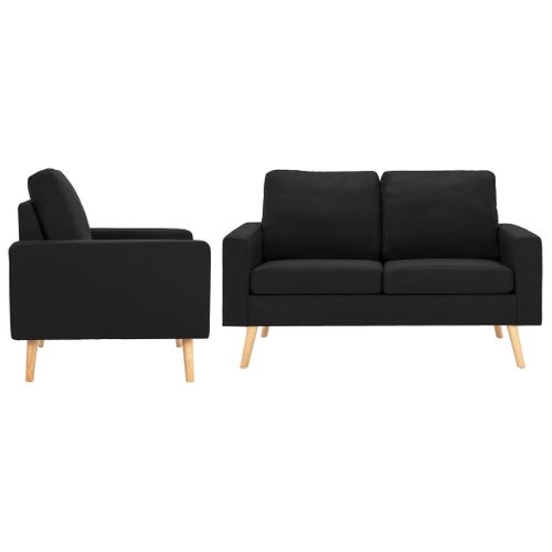 Ensemble De Canapés 2 PCs Tissu Noir