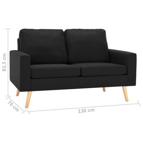 Ensemble De Canapés 2 PCs Tissu Noir