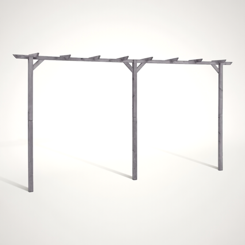Pergola De Jardin Gris 400x40x205 Cm Bois De Pin Imprégné