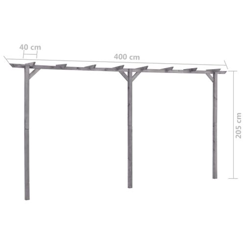 Pergola De Jardin Gris 400x40x205 Cm Bois De Pin Imprégné