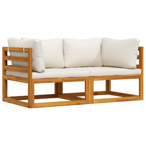 Canapés D'angle Sectionnels 2 Pièces Avec Coussins Blanc Crème Modulaire