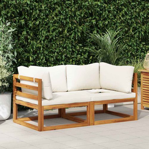 Canapés D'angle Sectionnels 2 Pièces Avec Coussins Blanc Crème Modulaire
