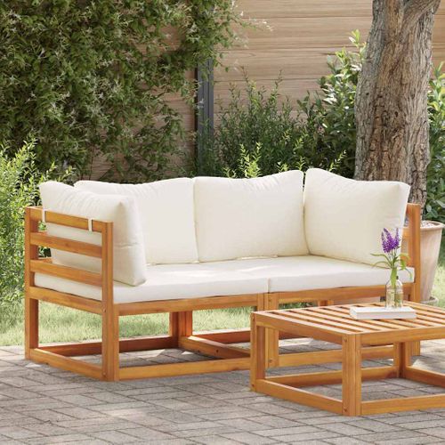 Canapés D'angle Sectionnels 2 Pièces Avec Coussins Blanc Crème Modulaire