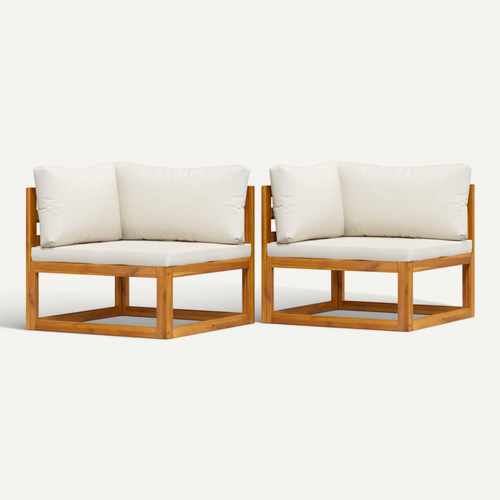 Canapés D'angle Sectionnels 2 Pièces Avec Coussins Blanc Crème Modulaire