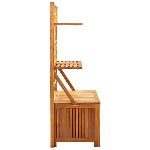 Boîte De Rangement Avec Treillis 99x55x160cm Bois Acacia Solide étagères Ajustables