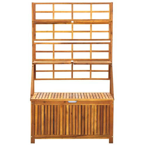 Boîte De Rangement Avec Treillis 99x55x160cm Bois Acacia Solide étagères Ajustables