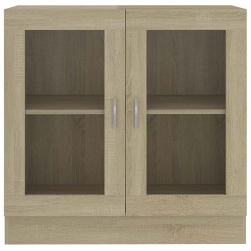 Armoire À Vitrine Chêne Sonoma 82,5x30,5x80cm Bois Contreplaqué