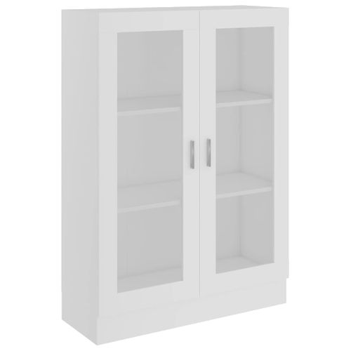 Armoire à Vitrine Blanc 82,5x30,5x115 Cm Bois Contreplaqué