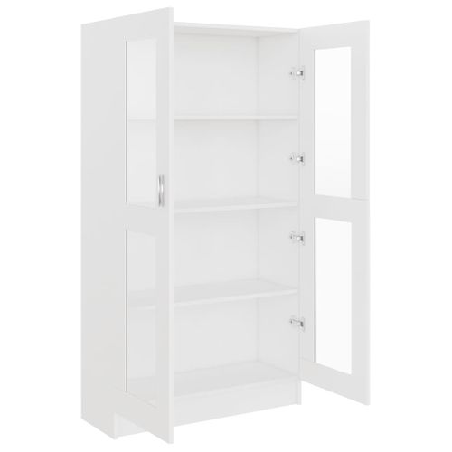 Vitrine Blanc 82,5x30,5x150 Cm Avec Vitres Murale