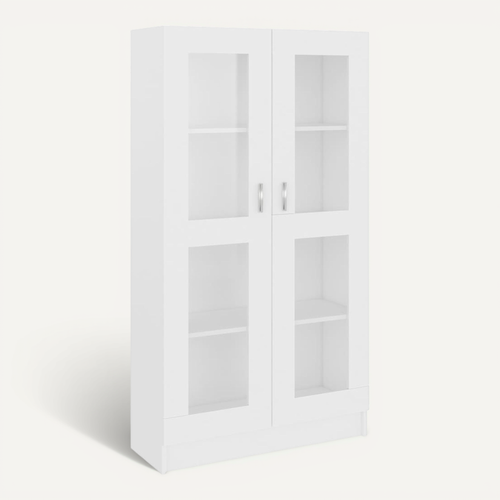 Vitrine Blanc 82,5x30,5x150 Cm Avec Vitres Murale