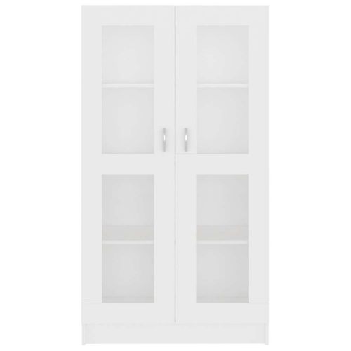 Vitrine Blanc 82,5x30,5x150 Cm Avec Vitres Murale