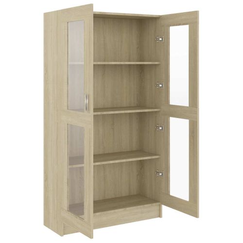 Vitrine Chêne Sonoma 82,5x30,5x150 Cm Avec Vitres Murale