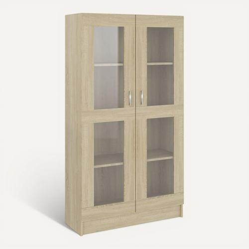 Vitrine Chêne Sonoma 82,5x30,5x150 Cm Avec Vitres Murale