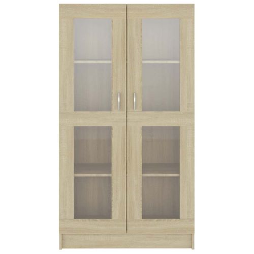 Vitrine Chêne Sonoma 82,5x30,5x150 Cm Avec Vitres Murale