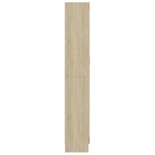 Vitrine Chêne Sonoma 82,5x30,5x185,5 Cm Avec Vitres Murale